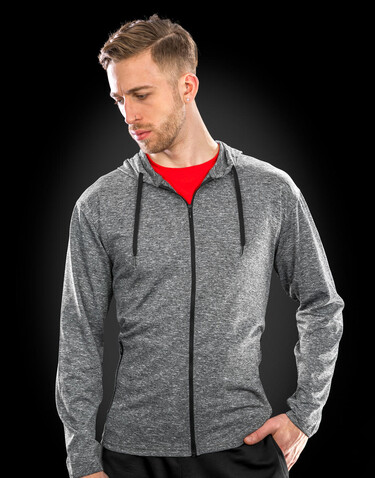 Result Men`s Hooded Tee-Jacket, Marl Grey, S bedrucken, Art.-Nr. 936331183