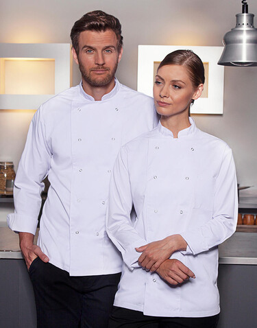 Karlowsky Chef Jacket Basic Unisex, Black, L bedrucken, Art.-Nr. 936671015