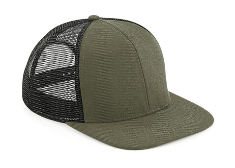 Beechfield Original Flat Peak 6 Panel Trucker, Olive Green/Black, One Size bedrucken, Art.-Nr. 936695590