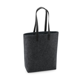 Bag Base Premium Felt Tote, Charcoal Melange/Black, One Size bedrucken, Art.-Nr. 950291770