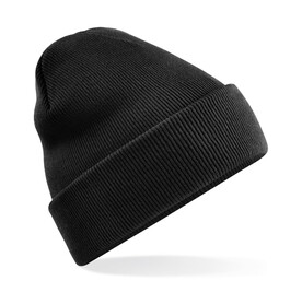 Beechfield Recycled Original Cuffed Beanie, Black, One Size bedrucken, Art.-Nr. 950691010