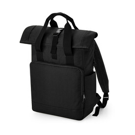 Bag Base Recycled Twin Handle Roll-Top Laptop Backpack, Black, One Size bedrucken, Art.-Nr. 959291010 Bag Base Recycled Twin Handle Roll-Top Laptop Backpack, Black, One Size bedrucken, Art.-Nr. 959291010