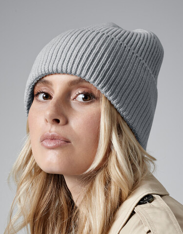 Beechfield Oversized Cuffed Beanie, Black, One Size bedrucken, Art.-Nr. 960691010