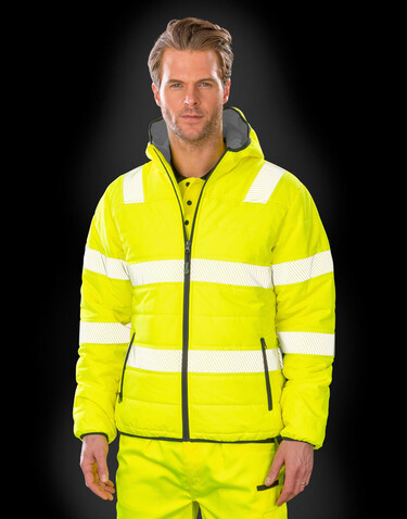 Result Recycled Ripstop Padded Safety Jacket, Navy Blue, S bedrucken, Art.-Nr. 963332003