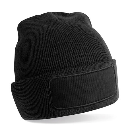 Beechfield Recycled Original Patch Beanie, Black, One Size bedrucken, Art.-Nr. 966691010