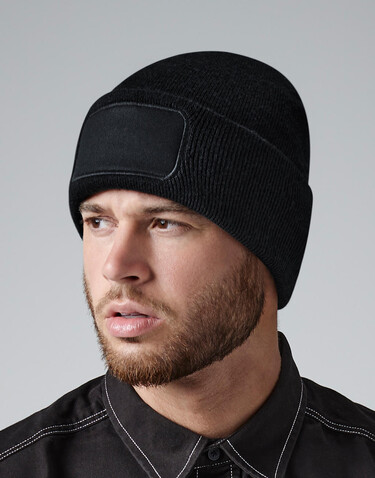 Beechfield Recycled Original Patch Beanie, Black, One Size bedrucken, Art.-Nr. 966691010