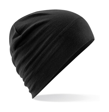 Beechfield Merino Beanie, Black, One Size bedrucken, Art.-Nr. 969691010