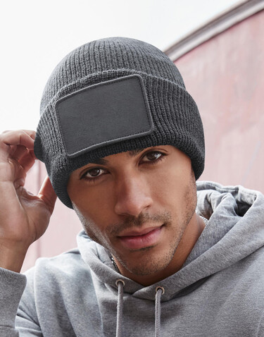 Beechfield Removable Patch Thinsulate™ Beanie, Black, One Size bedrucken, Art.-Nr. 974691010
