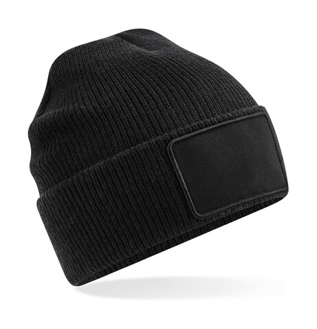 Beechfield Removable Patch Thinsulate™ Beanie, Black, One Size bedrucken, Art.-Nr. 974691010