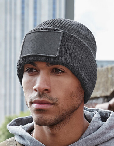 Beechfield Removable Patch Thinsulate™ Beanie, Black, One Size bedrucken, Art.-Nr. 974691010