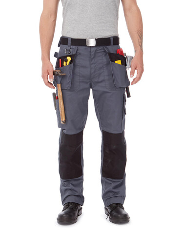 B &amp; C Performance Pro Workwear Trousers, Steel Grey, 28&quot; bedrucken, Art.-Nr. 976421110