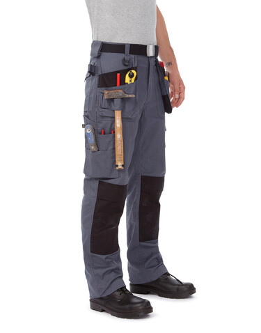 B &amp; C Performance Pro Workwear Trousers, Steel Grey, 28&quot; bedrucken, Art.-Nr. 976421110