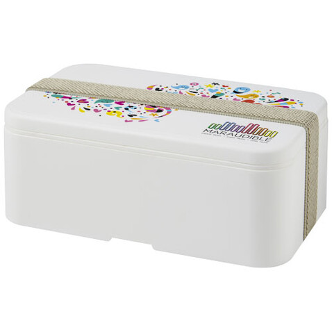 MIYO Lunchbox, weiss, kieselgrau bedrucken, Art.-Nr. 22040001