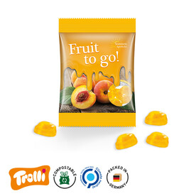 Minitüte, kompostierbare Folie transparent, Trolli Vitamin Fruchtgummi bedrucken, Art.-Nr. 1022.00002 Minitüte, kompostierbare Folie transparent, Trolli Vitamin Fruchtgummi bedrucken, Art.-Nr. 1022.00002