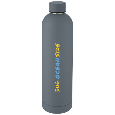 Spring 1 l Kupfer-Vakuum Isolierflasche, dunkelgrau bedrucken, Art.-Nr. 10068583