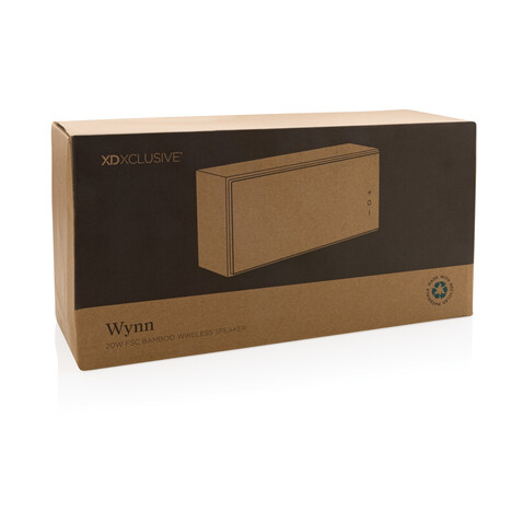 Wynn 20W kabelloser Bambus Lautsprecher braun bedrucken, Art.-Nr. P329.659