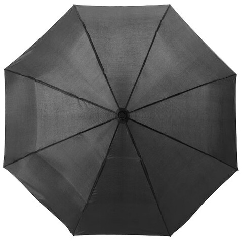 Alex 21,5&quot; Vollautomatik Kompaktregenschirm, schwarz, silber bedrucken, Art.-Nr. 10901681