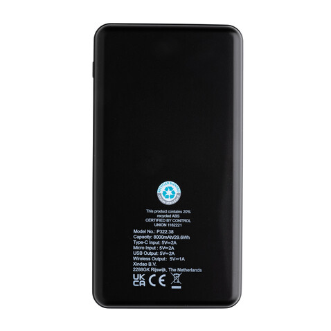 RCS Rplastic 8.000mAh Wireless Powerbank braun bedrucken, Art.-Nr. P322.389