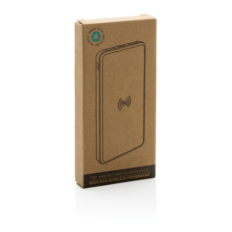 RCS Rplastic 8.000mAh Wireless Powerbank braun bedrucken, Art.-Nr. P322.389