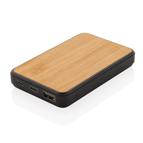 5.000mAh Powerbank aus RCS recyceltem Kunststoff braun bedrucken, Art.-Nr. P322.379