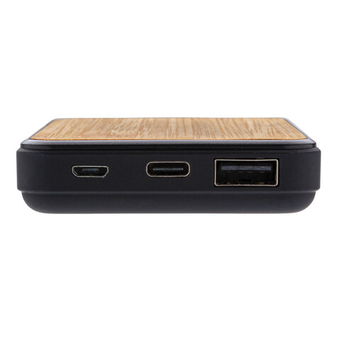 5.000mAh Powerbank aus RCS recyceltem Kunststoff braun bedrucken, Art.-Nr. P322.379