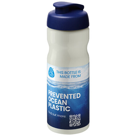H2O Active® Eco Base 650 ml Sportflasche mit Klappdeckel, elfenbeinweiß, blau bedrucken, Art.-Nr. 21009722 H2O Active® Eco Base 650 ml Sportflasche mit Klappdeckel, elfenbeinweiß, blau bedrucken, Art.-Nr. 21009722
