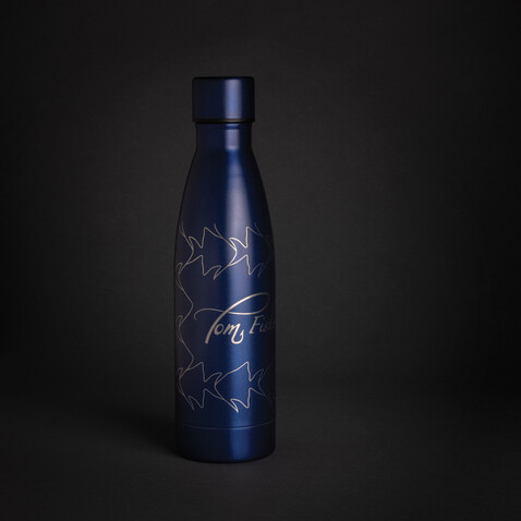 RCS recycelte Stainless Steel Solid Vakuum-Flasche navy blau bedrucken, Art.-Nr. P433.275