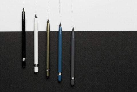 Tintenloser Stift aus Aluminium mit Radiergummi grau bedrucken, Art.-Nr. P611.122