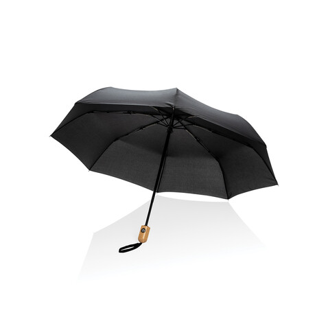 21&quot; Impact AWARE™ RPET 190T Bambus-Schirm autom. open/close schwarz bedrucken, Art.-Nr. P850.611