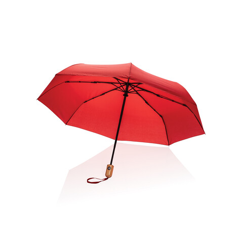 21" Impact AWARE™ RPET 190T Bambus-Schirm autom. open/close rot bedrucken, Art.-Nr. P850.614