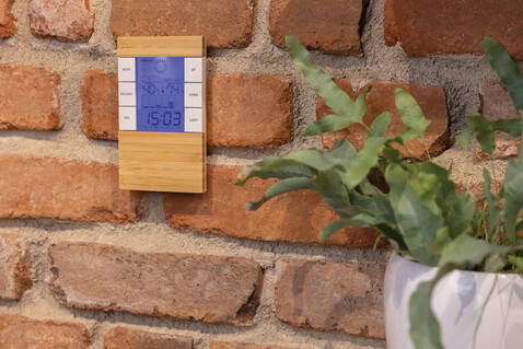Utah Wetterstation aus RCS rKunststoff &amp; Bambus braun bedrucken, Art.-Nr. P279.419