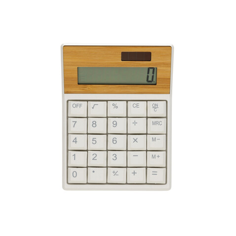 Utah Taschenrecher aus RCS rKunststoff &amp; Bambus braun bedrucken, Art.-Nr. P279.519