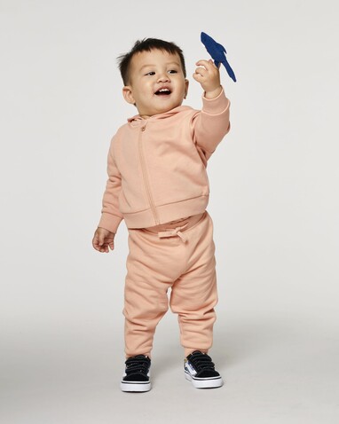 Baby Connector - Der Baby-Zip-Hoodie - Fraiche Peche - 6-12 m/68-80cm bedrucken, Art.-Nr. STSB105C101B2