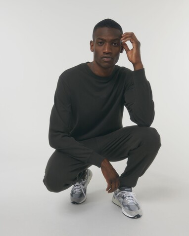 Matcher Vintage - Das Garment-Dyed Rundhals-Unisex-Sweatshirt aus French Terry - G. Dyed Black Rock - 3XL bedrucken, Art.-Nr. STSU085C1403X