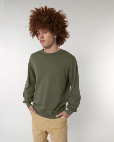 Matcher Vintage - Das Garment-Dyed Rundhals-Unisex-Sweatshirt aus French Terry - G. Dyed Khaki - 3XL bedrucken, Art.-Nr. STSU085C1093X