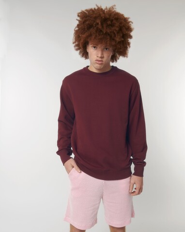 Matcher - Das Rundhals-Unisex-Sweatshirt aus French Terry - Burgundy - 3XL bedrucken, Art.-Nr. STSU799C2443X