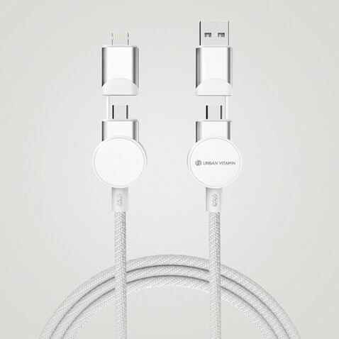 Oakland RCS rKunststoff 1,2m 6-in-1 Fast-Charging 45W Kabel weiß bedrucken, Art.-Nr. P302.703