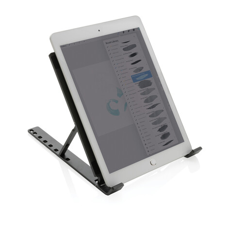 Terra universeller Laptop-/Tablet-Ständer aus RCS Aluminium grau bedrucken, Art.-Nr. P301.652