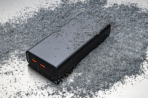 Terra 20.000mAh 20W Powerbank aus RCS recyceltem Aluminium grau bedrucken, Art.-Nr. P322.632