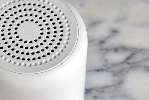 5W Wireless Speaker aus RCS recyceltem Kunststoff weiß bedrucken, Art.-Nr. P329.853