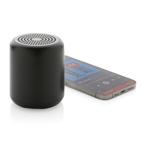 5W Wireless Speaker aus RCS recyceltem Kunststoff schwarz bedrucken, Art.-Nr. P329.851