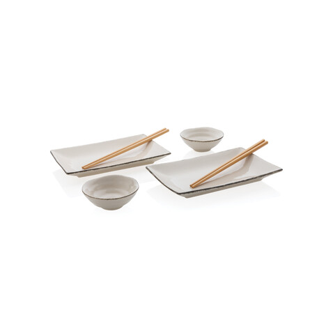 Ukiyo Sushi-Set für zwei weiß, schwarz bedrucken, Art.-Nr. P263.071