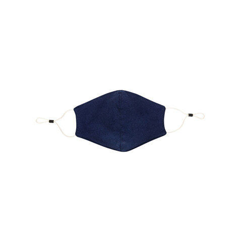 Wiederverwendbare 2-lagige Baumwoll-Gesichtsmaske navy blau bedrucken, Art.-Nr. P265.895