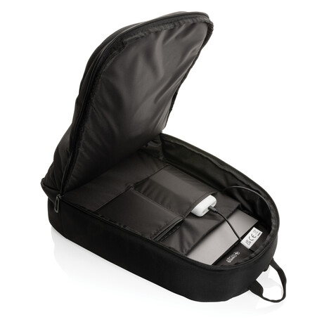 Swiss Peak AWARE™ moderner 15,6&quot; Laptop-Rucksack schwarz bedrucken, Art.-Nr. P763.101