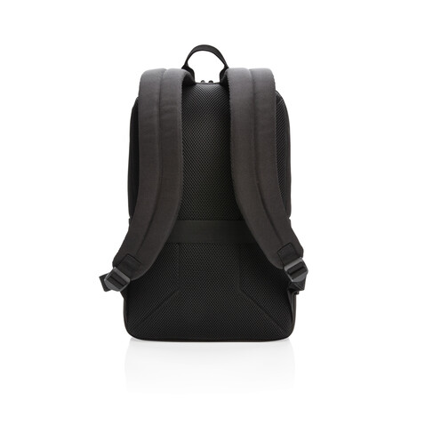 Swiss Peak AWARE™ RFID und USB A-Laptop-Rucksack schwarz bedrucken, Art.-Nr. P763.161