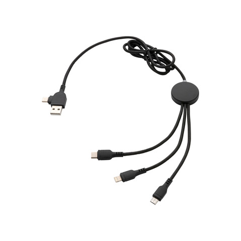 Light-Up Logo 6-in-1 Kabel schwarz bedrucken, Art.-Nr. P302.391