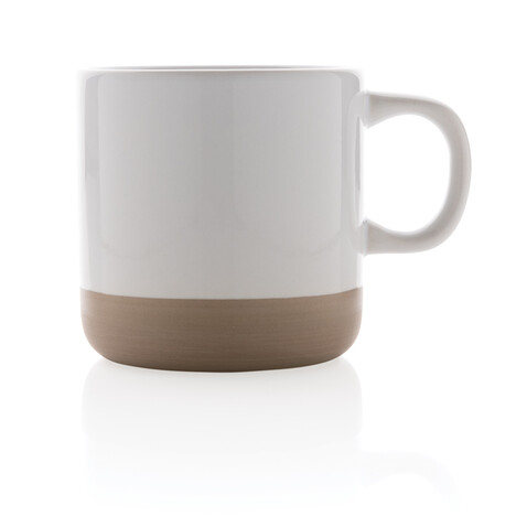 Becher aus glasiertem Keramik, 360ml weiß bedrucken, Art.-Nr. P434.113