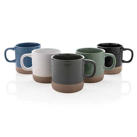 Becher aus glasiertem Keramik, 360ml weiß bedrucken, Art.-Nr. P434.113