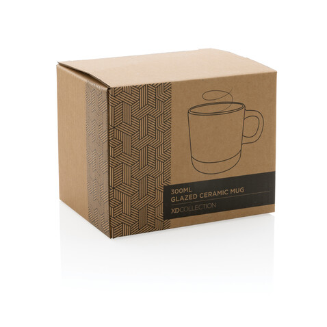 Becher aus glasiertem Keramik, 360ml weiß bedrucken, Art.-Nr. P434.113
