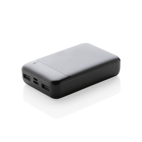 10.000 mAh Powerbank aus RCS Standard recyceltem Kunststoff schwarz bedrucken, Art.-Nr. P322.661